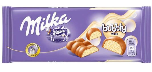 Milka white bubbly